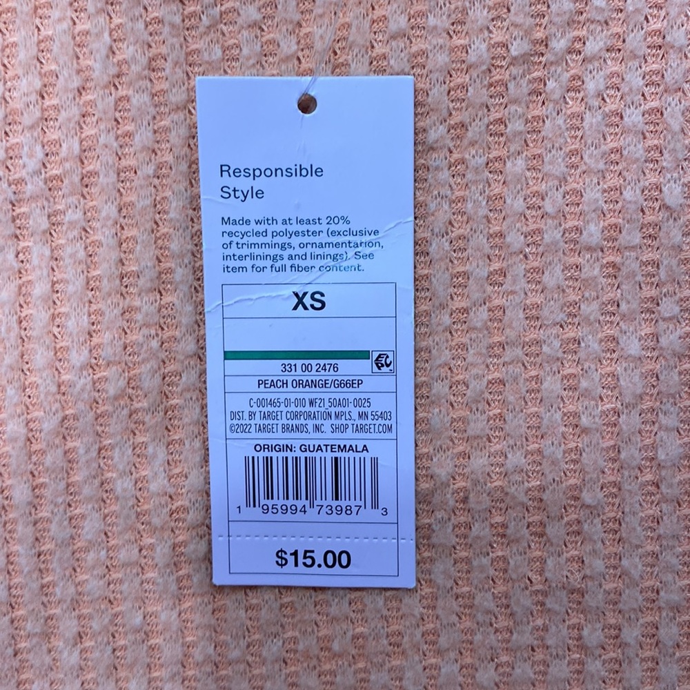 NWT • Wild fable • peach colored waffle knit Cropped turtleneck - Picture 4 of 5